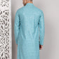 Viscose Sequins and Embroidered Kurtas for Men ( KO 5108Blue )