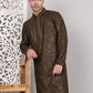 Viscose Sequins and Embroidered Kurtas for Men ( KO 5108Mehndi )