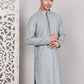 Viscose Sequins and Embroidered Kurtas for Men ( KO 5108Silver )