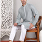 Viscose Sequins and Embroidered Kurtas for Men ( KO 5108Silver )