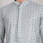 Viscose Sequins and Embroidered Kurtas for Men ( KO 5108Silver )