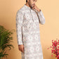 Chikankari Embroidered & Printed Kurtas. ( KO 5109Off-White )