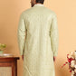 Embroidered Viscose Kurtas For Men ( KO 5110Green )