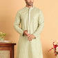 Embroidered Viscose Kurtas For Men ( KO 5110Green )