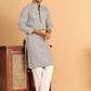 Embroidered Viscose Kurtas For Men ( KO 5110Grey )
