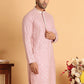 Embroidered Viscose Kurtas For Men ( KO 5110Pink )