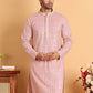 Embroidered Viscose Kurtas For Men ( KO 5110Pink )