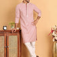 Embroidered Viscose Kurtas For Men ( KO 5110Pink )