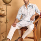 Marble Printed Sequin Cotton Kurtas. ( KO 5112Blue )