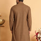 Sequins & Embroidered Viscose Kurtas For Men. ( KO 5113Brown )