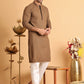 Sequins & Embroidered Viscose Kurtas For Men. ( KO 5113Brown )