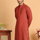 Sequins & Embroidered Viscose Kurtas For Men. ( KO 5113Rust )