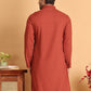 Sequins & Embroidered Viscose Kurtas For Men. ( KO 5113Rust )