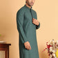 Sequins & Embroidered Viscose Kurtas For Men. ( KO 5113Sea-Green )