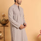 Embroidered & Sequins Straight Kurtas For Men ( KO 5116Beige )