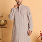 Embroidered & Sequins Straight Kurtas For Men ( KO 5116Beige )
