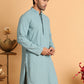 Embroidered & Sequins Straight Kurtas For Men ( KO 5116Blue )