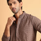 Embroidered & Sequins Straight Kurtas For Men ( KO 5116Coffee )