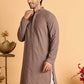 Embroidered & Sequins Straight Kurtas For Men ( KO 5116Coffee )
