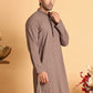 Embroidered & Sequins Straight Kurtas For Men ( KO 5116Coffee )