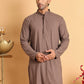 Embroidered & Sequins Straight Kurtas For Men ( KO 5116Coffee )