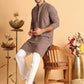 Embroidered & Sequins Straight Kurtas For Men ( KO 5116Coffee )