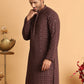 Embroidered & Sequins Straight Kurtas For Men ( KO 5117Coffee ) [FF] [O-19]