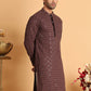 Embroidered & Sequins Straight Kurtas For Men ( KO 5117Coffee ) [FF] [O-19]