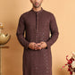Embroidered & Sequins Straight Kurtas For Men ( KO 5117Coffee ) [FF] [O-19]