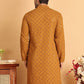 Embroidered & Sequins Straight Kurtas For Men ( KO 5117Mustard ) [FF] [O-19]
