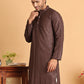 Embroidered Straight Kurtas For Men ( KO 5118Coffee )