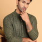 Embroidered Straight Kurtas For Men ( KO 5118Mehndi )