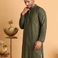Embroidered Straight Kurtas For Men ( KO 5118Mehndi )
