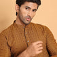 Embroidered Straight Kurtas For Men ( KO 5118Mustard )