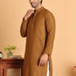 Embroidered Straight Kurtas For Men ( KO 5118Mustard )