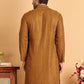 Embroidered Straight Kurtas For Men ( KO 5118Mustard )