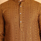 Embroidered Straight Kurtas For Men ( KO 5118Mustard )