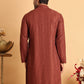 Embroidered Straight Kurtas For Men ( KO 5118Rust ) [FF] [P-19]