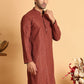 Embroidered Straight Kurtas For Men ( KO 5118Rust ) [FF] [P-19]