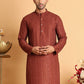 Embroidered Straight Kurtas For Men ( KO 5118Rust ) [FF] [P-19]