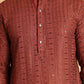 Embroidered Straight Kurtas For Men ( KO 5118Rust ) [FF] [P-19]