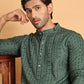 Embroidered Straight Kurtas For Men ( KO 5118Sea-Green )