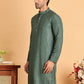 Embroidered Straight Kurtas For Men ( KO 5118Sea-Green )