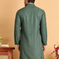 Embroidered Straight Kurtas For Men ( KO 5118Sea-Green )