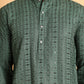 Embroidered Straight Kurtas For Men ( KO 5118Sea-Green )