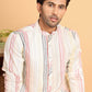 Embroidered Silk Blend Kurtas For Men ( KO 5119Off-White )