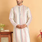 Embroidered Silk Blend Kurtas For Men ( KO 5119Off-White )
