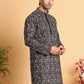 Embroidered Viscose Kurtas For Men ( KO 5122Black )