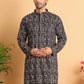 Embroidered Viscose Kurtas For Men ( KO 5122Black )