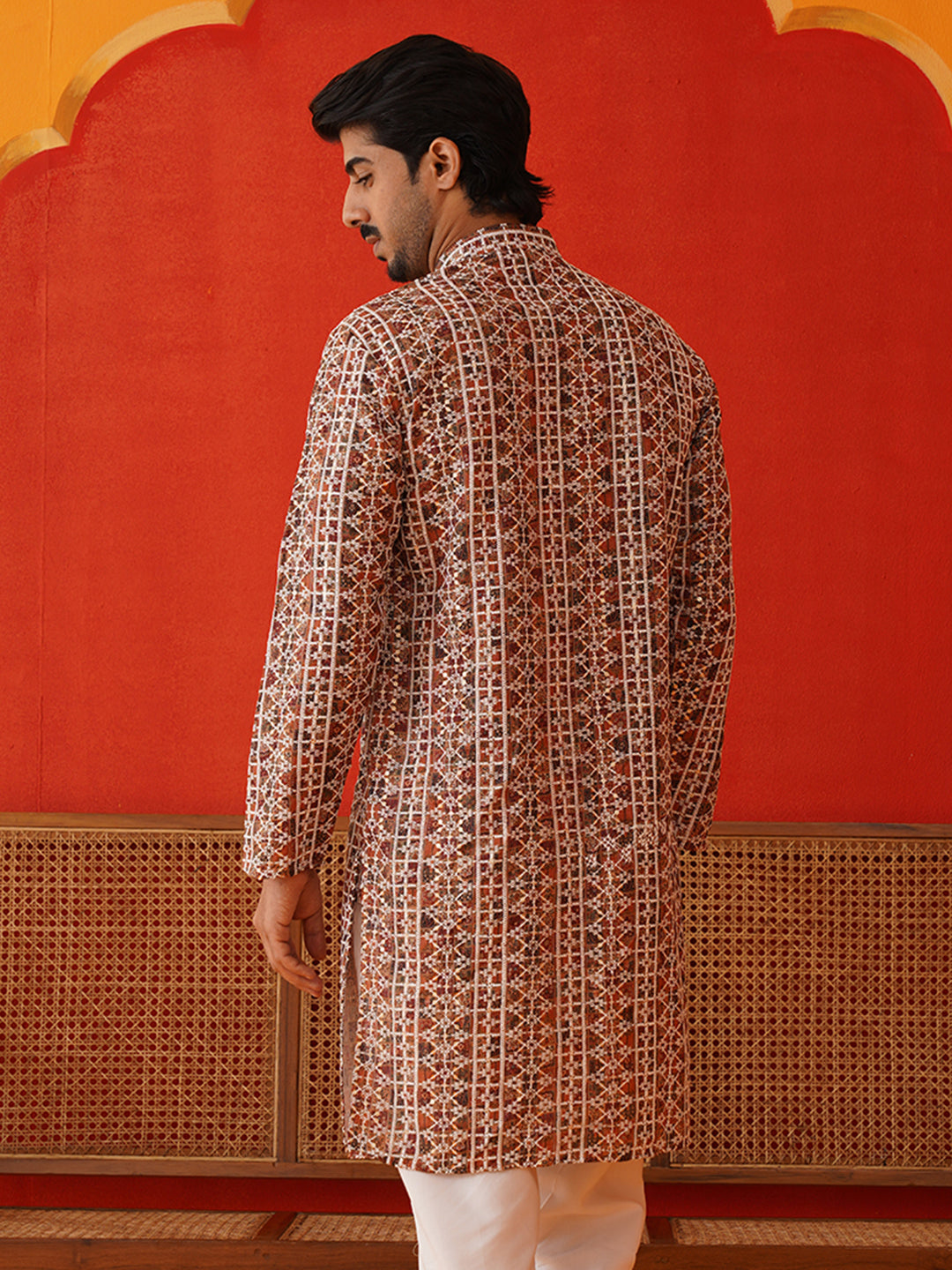 Embroidered & Printed Kurtas For Men ( KKO 5124Brown )